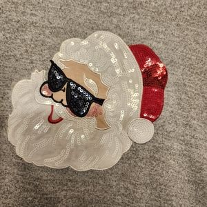 Top Sequined Christmas women'. Size XL gray with red trim. Long sleeves